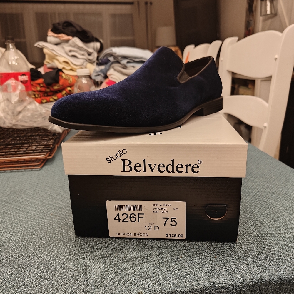 Men's Belvedere Royal Blue Velvet Slip-On Loafers